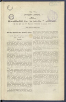 Gesamt&uuml;berblick &uuml;ber die Polnische Tagesliteratur 1911.01.10 R.20 Nr1