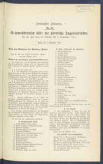 Gesamt&uuml;berblick &uuml;ber die Polnische Tagesliteratur 1911.11.07 R.20 Nr44