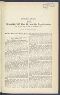 Gesamt&uuml;berblick &uuml;ber die Polnische Tagesliteratur 1911.11.21 R.20 Nr46