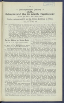 Gesamt&uuml;berblick &uuml;ber die Polnische Tagesliteratur 1916.03.14 R.25 Nr10