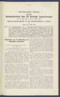 Gesamt&uuml;berblick &uuml;ber die Polnische Tagesliteratur 1916.05.16 R.25 Nr19