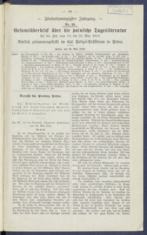 Gesamt&uuml;berblick &uuml;ber die Polnische Tagesliteratur 1916.05.30 R.25 Nr21