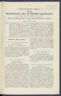 Gesamt&uuml;berblick &uuml;ber die Polnische Tagesliteratur 1916.06.06 R.25 Nr22