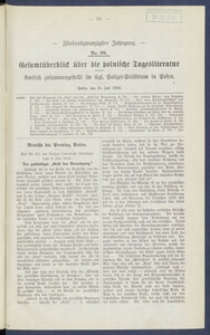 Gesamt&uuml;berblick &uuml;ber die Polnische Tagesliteratur 1916.07.18 R.25 Nr28