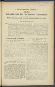 Gesamt&uuml;berblick &uuml;ber die Polnische Tagesliteratur 1916.11.28 R.25 Nr47