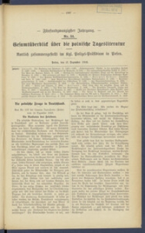 Gesamt&uuml;berblick &uuml;ber die Polnische Tagesliteratur 1916.12.27 R.25 Nr51