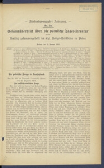 Gesamt&uuml;berblick &uuml;ber die Polnische Tagesliteratur 1917.01.03 R.25 Nr52