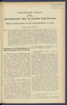 Gesamt&uuml;berblick &uuml;ber die Polnische Tagesliteratur 1917.01.31 R.26 Nr4