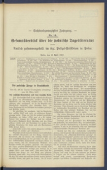 Gesamt&uuml;berblick &uuml;ber die Polnische Tagesliteratur 1917.04.11 R.26 Nr14