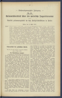 Gesamt&uuml;berblick &uuml;ber die Polnische Tagesliteratur 1917.04.18 R.26 Nr15