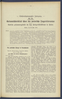 Gesamt&uuml;berblick &uuml;ber die Polnische Tagesliteratur 1917.05.30 R.26 Nr21