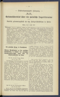 Gesamt&uuml;berblick &uuml;ber die Polnische Tagesliteratur 1917.07.11 R.26 Nr27