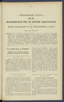 Gesamt&uuml;berblick &uuml;ber die Polnische Tagesliteratur 1917.07.25 R.26 Nr29