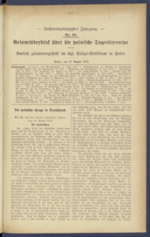 Gesamt&uuml;berblick &uuml;ber die Polnische Tagesliteratur 1917.08.22 R.26 Nr33