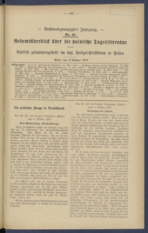 Gesamt&uuml;berblick &uuml;ber die Polnische Tagesliteratur 1917.10.17 R.26 Nr41