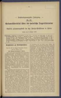 Gesamt&uuml;berblick &uuml;ber die Polnische Tagesliteratur 1917.10.31 R.26 Nr43