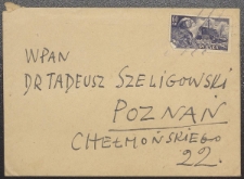 [List] : do Tadeusza Szeligowskiego : od Romana Brandstaettera : [1958]