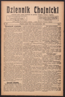 Dziennik Chojnicki : codzienne pismo polsko-katolickie połączone z Orędownikiem Powiatowym Starostwa Chojnickiego 1921.10.14 R.1 Nr237