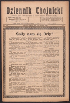 Dziennik Chojnicki : codzienne pismo polsko-katolickie połączone z Orędownikiem Powiatowym Starostwa Chojnickiego 1921.12.03 R.1 Nr279