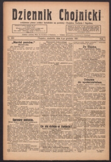 Dziennik Chojnicki : codzienne pismo polsko-katolickie połączone z Orędownikiem Powiatowym Starostwa Chojnickiego 1921.12.04 R.1 Nr280