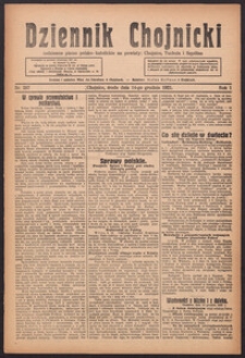 Dziennik Chojnicki : codzienne pismo polsko-katolickie połączone z Orędownikiem Powiatowym Starostwa Chojnickiego 1921.12.14 R.1 Nr287