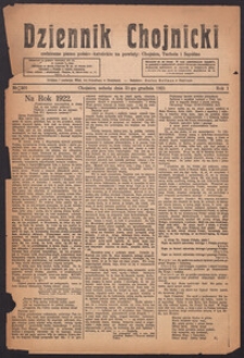 Dziennik Chojnicki : codzienne pismo polsko-katolickie połączone z Orędownikiem Powiatowym Starostwa Chojnickiego 1921.12.31 R.1 Nr301