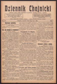 Dziennik Chojnicki : codzienne pismo polsko-katolickie połączone z Orędownikiem Powiatowym Starostwa Chojnickiego 1921.07.28 R.1 Nr170