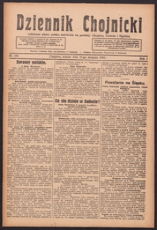 Dziennik Chojnicki : codzienne pismo polsko-katolickie połączone z Orędownikiem Powiatowym Starostwa Chojnickiego 1921.08.13 R.1 Nr184