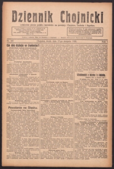 Dziennik Chojnicki : codzienne pismo polsko-katolickie połączone z Orędownikiem Powiatowym Starostwa Chojnickiego 1921.08.17 R.1 Nr187
