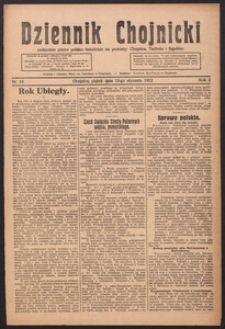 Dziennik Chojnicki : codzienne pismo polsko-katolickie połączone z Orędownikiem Powiatowym Starostwa Chojnickiego 1922.01.13 R.2 Nr10