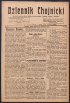 Dziennik Chojnicki : codzienne pismo polsko-katolickie połączone z Orędownikiem Powiatowym Starostwa Chojnickiego 1922.01.27 R.2 Nr22
