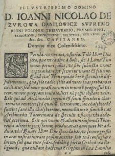 Theoremata catoptrocaustica. Seu de speculis ustoriis, in alma Academia Vilnensi Societatis Jesu, Pulica praelectione demonstrata. A Valentino Karwosiecki matheseos et physicae auditor in eadem Academia publice propugnanda
