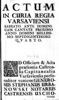 Konfederacya Generalna, circa Religionem Orthodoxam et Avitam Libertatem Woiew&oacute;dztw, Ziem, y Powiatow zkonfederowanych