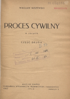 Proces cywilny w zarysie Cz.2