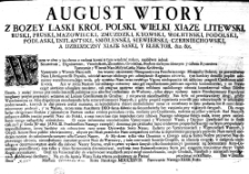 [Uniwersał oznajmujący niemożność stawienia się na termin otwarcia sejmu]