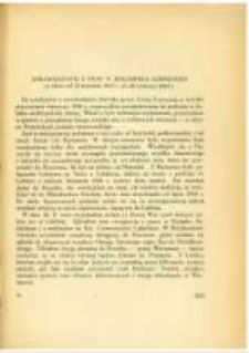 Sprawozdanie z prac w Bibliotece K&oacute;rnickiej za okres od 22 stycznia 1945 r. do 30 czerwca 1945 r. Pamiętnik Biblioteki K&oacute;rnickiej Z. 3.