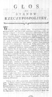 Głos do Stanow Rzeczypospolitey