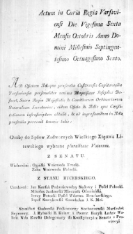 Osoby do Sąd&oacute;w Zadwornych Wielkiego Xięstwa Litewskiego wybrane pluralitate Votorum