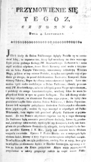 Przymowienie się Tegoz, ex Turno Dnia 4. Listopada