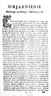 Objasnienie Mostowego Grobelnego i Burkowego. &c.