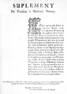 Suplement do Projektu o Monecie Nowey