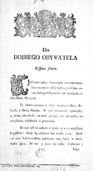 Do dobrego Obywatela Respice finem